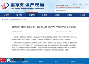 青岛发布《区域全面经济伙伴关系协定（RCEP）下知识产权保护指引》