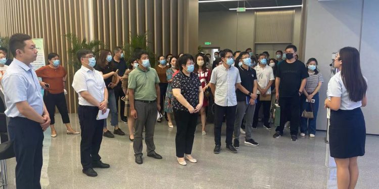 市北区人社局局长王萍一行到RCEP青岛企业服务中心开展主题党日活动