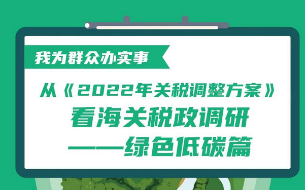 从《2022年关税调整方案》看海关税政调研——绿色低碳篇